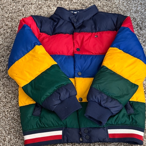 Tommy Hilfiger Kids Multicolor Puffer Jacket - Red/Blue/Green/Yellow
